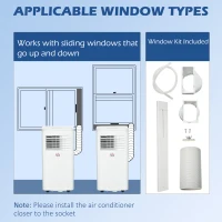 HOMCOM 10000 BTU Portable Air Conditioner Fan w/ Remote for Rooms Up to 441 Sq. Ft., Evaporative Cooler AC Unit White(m-9)