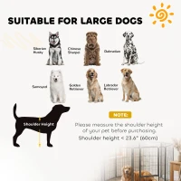 PawHut Large Dog Playpen Indoor Outdoor Foldable Pet Pen with Lockable Door and Ground Stakes for Large Dogs, Black(m-7)