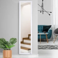 HOMCOM Full Length Glass Mirror, Freestanding or Wall Mounted Dress Mirror for Bedroom, Living Room, Bathroom, White(m-4)