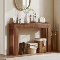 HOMCOM Modern Console Table, 47" Narrow Entryway Table, Walnut(m-2)