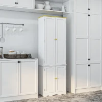 HOMCOM Freestanding Storage Cabinet, Kitchen Pantry Cabinet with 4 Shelves, 4 Doors, Kitchen Storage Cabinets for Dining Room(m-8)