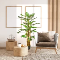 HOMCOM 6FT Artificial Tropical Palm Tree, Faux Decorative Plant in Nursery Pot for Indoor or   Décor(m-10)
