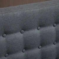 HOMCOM Armless Couch Wingback Double Sofa Linen Fabric Upholstery Button Tufted Loveseat Modern Living Room Settee, Gray(m-8)