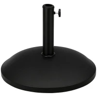 Outsunny 55 lbs Cement Round Umbrella Base Holder 20" Heavy Duty Parasol Stand for Patio, Outdoor, Backyard, Black(m-2)