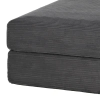 HOMCOM 51" Chair Bed, Corduroy Upholstered Sleeper Chair with Pillow, Dark Grey(m-9)