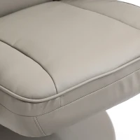 HOMCOM Swivel Recliner, Manual PU Leather Armchair with Ottoman Footrest for Living Room, Office, Bedroom, Grey(m-9)