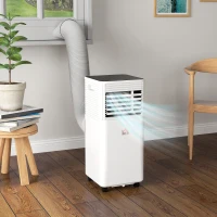 HOMCOM 10000 BTU Mobile Air Conditioner for Cooling and Dehumidifying, Remote Control, 24H Timer, LED Display, White(m-10)