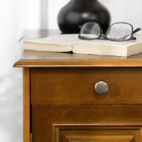 HOMCOM Flip Top End Side Table with Storage Drawer and Cabinet, 11.5" x 24" x 24.25", Espresso(m-8)