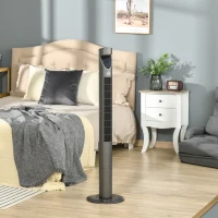 HOMCOM 46 Inch Tower Fan for Bedroom Cooling, 70°Oscillating Fan with 3 Speeds, 12H Timer, and Remote Control, Standing Floor Fan for Home Office, Grey(m-10)