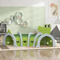 Qaba Crocodile Design Tunnel for Kids to Crawl Through, for 3-6 Years, Green(m-8)