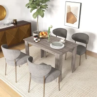 HOMCOM 47" Dining Table for 4-6 People, Modern Rectangular Kitchen Table for Dining Room, Living Room, Light Gray Wood Effect(m-7)