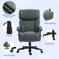 HOMCOM Big and Tall Executive Office Chair with 360° Swivel Wheels, Heavy Duty Desk Chair for Heavy People, Load Up to 450 lbs, Grey(m-6)