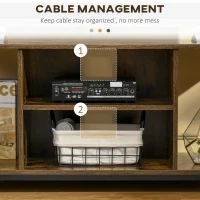 HOMCOM TV Stand for TVs Up to 55 Inches, TV Console with Open Storage Shelves, Entertainment Center for Living Room, Rustic Brown(m-5)