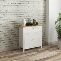 HOMCOM Sideboard Cabinet, Buffet Table with Drawer, Double Door Cupboard and Adjustable Shelf for Living Room, Entryway, White(m-8)
