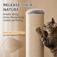 PawHut 30" Tall Cat Scratching Post, 7.9" Large Diameter Scratch Post with Natural Sisal Rope and Stable Base(m-5)