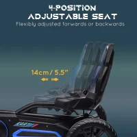Aosom Kids Pedal Go Kart W/ Adjustable Seat, Swing Axle, Blue(m-4)