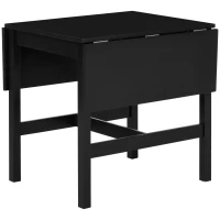 HOMCOM Solid Wood Kitchen Table, Drop Leaf Tables for Small Spaces, Folding Dining Table, Black(m-1)