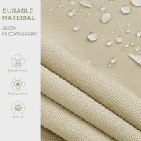 Outsunny 8' x 6.5' Retractable Awning, 280gsm UV Resistant Sunshade Shelter for Deck, Balcony, Yard, Beige(m-6)
