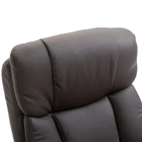 HOMCOM PU Leather Massage Recliner Chair with Ottoman 10 Point Vibration Swiveling Armchair, Brown(m-9)