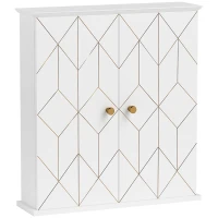 HOMCOM Bathroom Wall Cabinet, Medicine Cabinet, Storage Cabinet with 2 Doors, Adjustable Shelf, White(m-9)