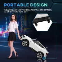 Aosom 12V Kids Electric Ride On Car, Audi E-tron, Battery Powered Toy with Parent Remote Control, Suspension System, Auxiliary Wheels, LED Lights, Music and Horn,  MP3 Player, White(m-9)