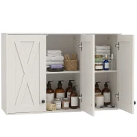HOMCOM Modern Medicine Cabinet Wall Mounted, Bathroom Wall Cabinet with 3 Doors and Adjustable Shelves, White(m-13)