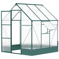 Outsunny 6' x 6' x 7' Walk-in Plant Polycarbonate Greenhouse with Temperature Controlled Window Hobby Greenhouse for Backyard/Outdoor(m-11)