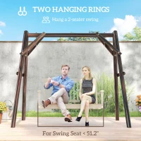Outsunny 660 lbs Porch Swing Frame, A-Frame Hanging Chair Stand Only for DIY Painting, Swing Chair Stand for Backyard, Patio(m-5)
