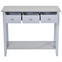 HOMCOM Console Table Industrial Desk with Drawer Bottom Shelf & Large Tabletop for Entryway or Living Room, Grey(m-8)