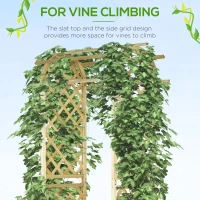 Outsunny 7.5' Wooden Wedding Arch, Garden Arch Arbor for Climbing Plants & Trellis Design, Great for Vines, or as Balloon Decoration Stand for Indoor Outdoor Ceremony, Party, Backdrop, Natural(m-4)