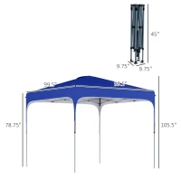 Outsunny 8' x 8' Pop Up Canopy Tent with Wheeled Carry Bag and 4 Sandbags, Instant Sun Shelter, Tents for Parties, Height Adjustable, for Outdoor, Garden, Patio, Royal Bue(m-3)