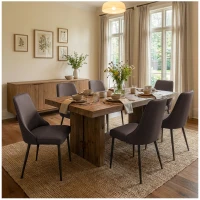 Modern Dining Chairs Set of 1, Upholstered Dining Room Chairs with Thick Cushions, Mid Century Modern Kitchen Chairs with Metal Legs for Kitchen/Living Room/Restaurant (1, Brown)(m-5)