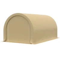 Outsunny 10' x 16' Carport, Heavy Duty Portable Garage Storage Tent with Large Zippered Door, Anti-UV PE Canopy Cover for Car, Truck, Boat, Motorcycle, Bike, Garden Tools, Outdoor Work, Beige(m-9)