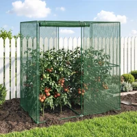 Outsunny 6' x 4' x 6' Crop Cage, Plant Protection Tent with Zippered Doors for Vegetable Garden, Backyard, Green(m-10)