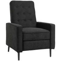 HOMCOM Manual Recliner, Fabric Tufted Club Chair, Home Theater Seating Reclining Sofa for Living Room, Black(m-1)