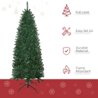 HOMCOM 6' Artificial Christmas Tree, Unlit Xmas Tree with Realistic Branch Tips for Indoor, Home, Holiday, Green(m-4)