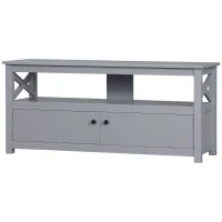 HOMCOM TV Stand, Entertainment Center with Storage, 46" TV Space, Gray(m-11)