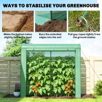 Outsunny Mini Greenhouse, Portable Greenhouse with Roll-Up Door and 2 Mesh Windows, PE Cover, 78.7" x 29.5" x 74", Green(m-8)