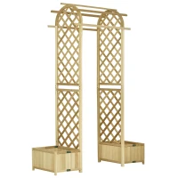 Outsunny 7.5' Wooden Wedding Arch, Garden Arch Arbor for Climbing Plants & Trellis Design, Great for Vines, or as Balloon Decoration Stand for Indoor Outdoor Ceremony, Party, Backdrop, Natural(m-1)