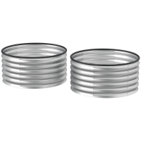Outsunny Set of 2 Raised Garden Bed, Metal Planter Box with Safety Edging, Easy-to-assemble Stock Tank 3'x3'x1.4' Silver