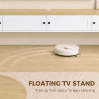 HOMCOM Floating TV Stand for TVs up to 72 Inch, Modern Wall Mounted Media Console with Power Outlets, White(m-4)