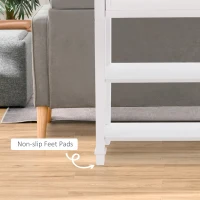 HOMCOM Modern Style Sofa Console Entry Hallway Table with Drawer and Shelves, Sturdy Build, and Large Storage, White(m-7)