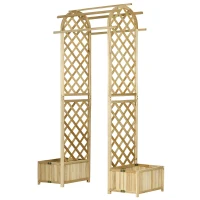 Outsunny 7.5' Wooden Wedding Arch, Garden Arch Arbor for Climbing Plants & Trellis Design, Great for Vines, or as Balloon Decoration Stand for Indoor Outdoor Ceremony, Party, Backdrop, Natural(m-11)