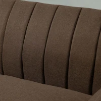 HOMCOM Two Seater Sofa Bed, Convertible Futon Couch Bed, Linen Upholstered Loveseat with Adjustable Backrest for Small Spaces, Living Room, Apartment, and Dorm, Brown(m-11)