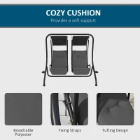 Outsunny 2-Seater Outdoor Porch Swing with Canopy, Patio Swing Chair for Garden, Poolside, Backyard, Gray(m-6)
