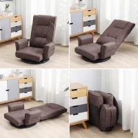 360 Degree Swivel Floor Chairs for Adults, Faux Leather Gaming Floor Chair with Back Support, 14 Angles Adjustable Comfortable Floor Lounge Chair Folding Video Game Chairs Office Bedroom(m-7)