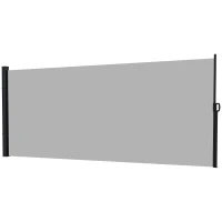 Outsunny 13' x 6' Retractable Side Awning, Outdoor Privacy Screen for Garden, Hot Tub, Balcony, Terrace, Pool, Light Grey(m-2)