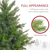 HOMCOM 5 Ft Artificial Christmas Tree with Foldable Metal Stand, Easy Assembly, Hinged Xmas Tree for Home Office Holiday(m-5)