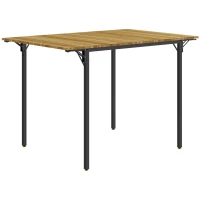 HOMCOM Folding Dining Table for 2 to 4 People, Industrial Drop Leaf Table, Kitchen Table for Small Spaces, Walnut(m-1)