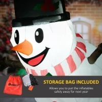 Outsunny 3.4' Inflatable Hanging Snowman w/ LED Lights, Blow-Up Outdoor Christmas Display for Party(m-8)